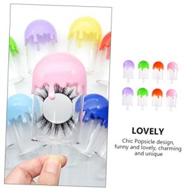 Housoutil 8 Pièces Boîte À Cils De Crème Glacée Étui À Cils Boîtes À Cils Porte-Faux Cils Étui De Rangement De Cils De Cils S