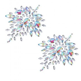 GANAZONO Autocollants Scintillants 1 Set Women Body Sticker Carnaval Bijoux Du Sein Strass Poitrine Autocollant Temporaire Gl