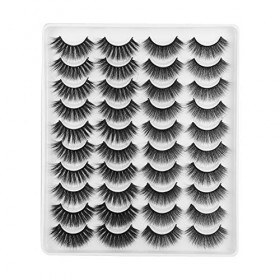 20 Paires 6D Lashes de Faux Cils Professionnels - doux épais à La Main Naturel Réutilisable - Kit dextension de Cils à Usage