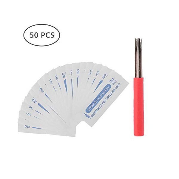 50pcs aiguilles de tatouage jetables maquillage de sourcils semi-permanent 19 broche ronde brouillard lames de tatouage de so