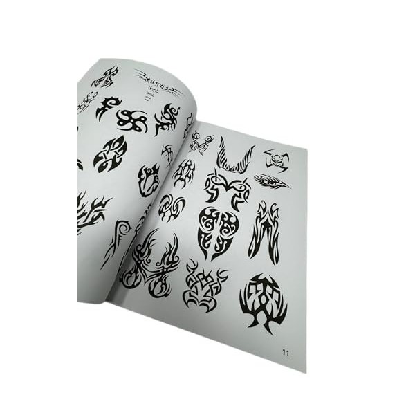 Tribal Jewelry® – Livre de pochoirs de tatouage n° 7 – Style japonais et chinois – Excellente qualité dimpression – INKgrafi