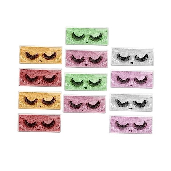 Housoutil 12 Paires De Faux Cils Ensemble Cils Doux Maquillage Des Yeux Cils Cils Spectaculaires Adhésifs Faux Cils Cils Auto