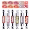 6 Couleurs Hydrating Lip Gloss Set, Baume à Lèvres Transparent à Lacide Hyaluronique, Baume à Lèvres Légèrement Teinté Gloss