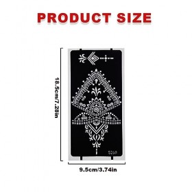 JOCXZI 12 Feuilles Tatouages ​​Temporaires Henné Pochoir Ensemble, Mains Arabes Indiennes Main Tatouage Temple Autocollants p