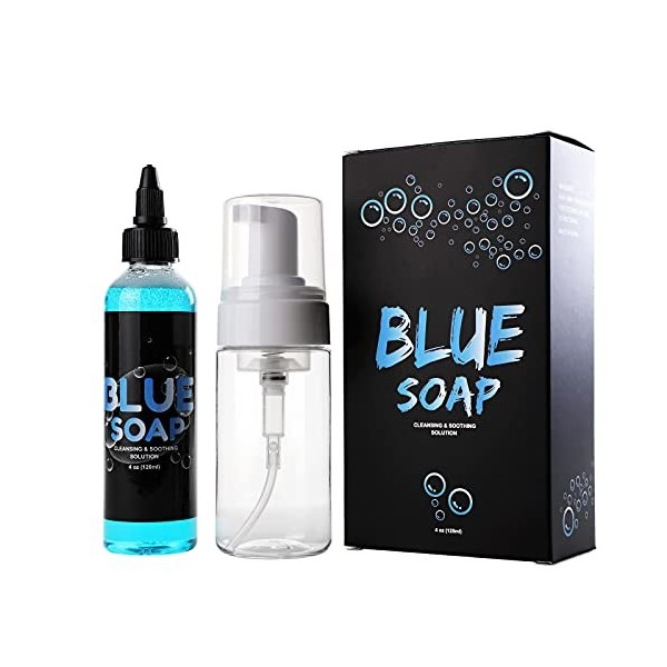 STIGMA Tatouage Savon Bleu 4OZ avec Bouteille Moussante 120 ml Solution de Guérison Apaisante Nettoyante Savon de Tatouage Ha