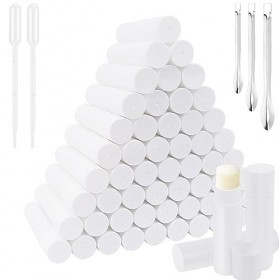 60 PCS Tube de Baume à Lèvres, 5ml Tube de Rouge à Lèvres, Tube Rouge à Lèvres vide avec 2 Compte-gouttes, Contenant Rouge à 