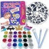 Metuu 90 feuilles de kit de tatouage à paillettes pour enfants, tatouage dinosaure licorne pour garçons et filles, autocollan