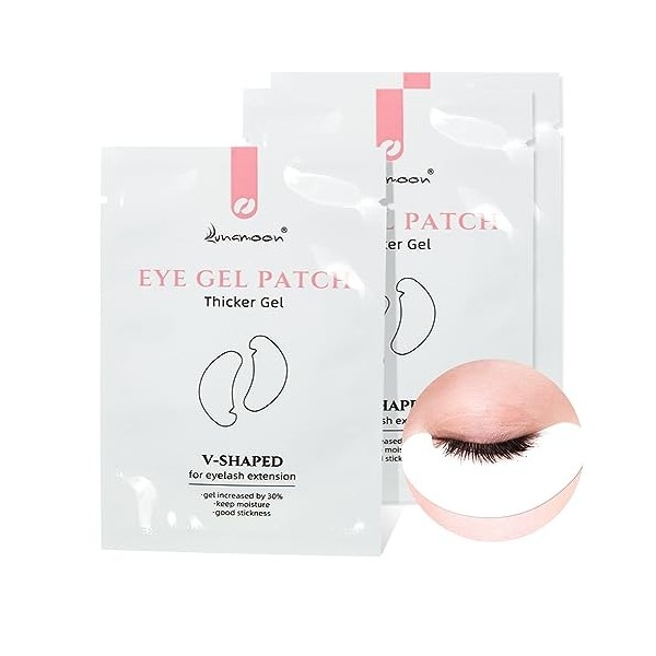 Lunamoon 100 Paire Cils Pads Patch pour Extension de Cils Gel V-Patch de Cils Eyelash Extension Pads Patchs Cils Eye Pads Las