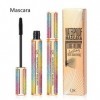 Mascara pour cils en fibre de soie 4D et stylo Eeyliner, 2 pièces/ensemble, mascara naturel résistant aux taches et imperméab