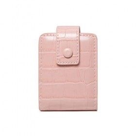 Étui à rouge à lèvres rose portable en cuir avec miroir pour ranger le rouge à lèvres, le vernis à lèvres, la poudre, Rose.
