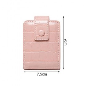 Étui à rouge à lèvres rose portable en cuir avec miroir pour ranger le rouge à lèvres, le vernis à lèvres, la poudre, Rose.