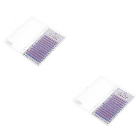 DOITOOL 2 Boîtes De Cils De Greffe De Couleur Faux Cils Arc-En-Ciel Faux Cils Faux Cils Cils Bleus Maquillage Cils Poupées Ci