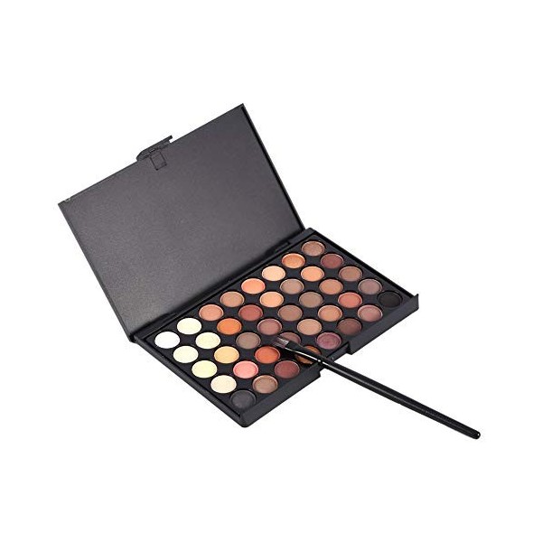 Palettes de fard à paupières 40 couleurs avec ensemble de pinceaux, palette de maquillage ShimmerS mat ombre à paupières poud