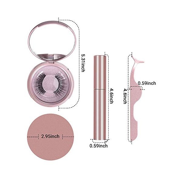 Lizhi Store Cils magnétiques avec Eyeliner, magnétique réutilisable Faux Cils Kit Noir