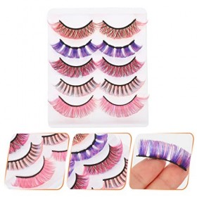 Housoutil 2 Boîtes De Cils Colorés Faux Cils D Curl Bandes De Cils Extension De Cils De Couleur Maquillage Cils Épais Cils De