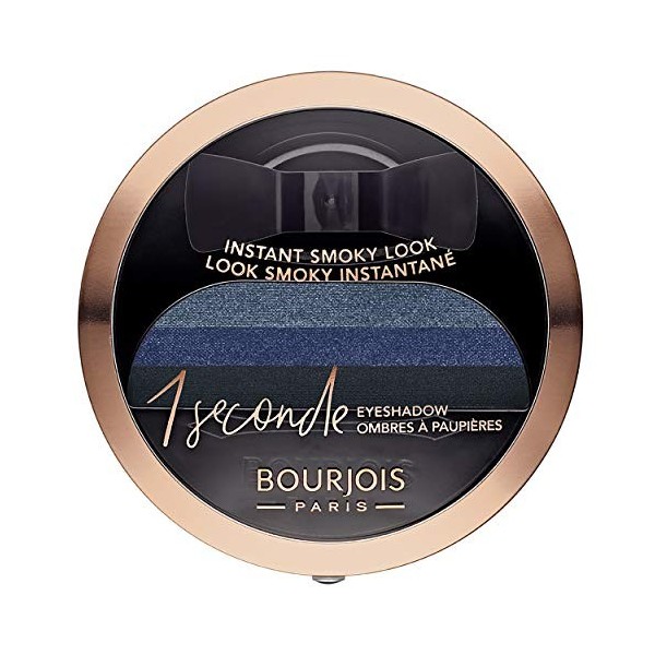 Bourjois - Ombre à Paupières 1 Seconde Eyeshadow - Smoky Facile et Couleur intense - 04 insaisissa-Bleu 3gr