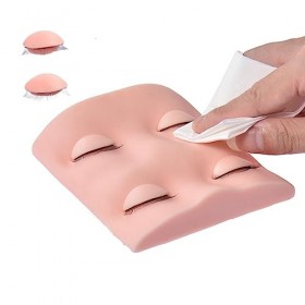 Gruwkue Mannequin dextension de Cils,Cils d’entraînement | Tête de Mannequin en Silicone avec 3 Paires de paupières Amovible