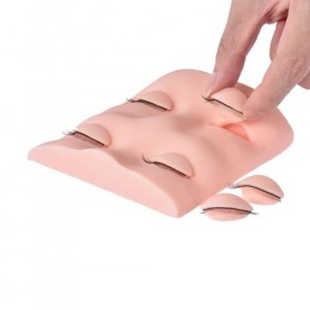 majs Tête de Mannequin de Cils,Cils d’entraînement | Tête de Mannequin en Silicone avec 3 Paires de paupières Amovibles pour 