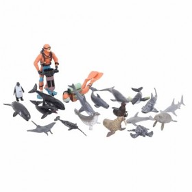 SALALIS Jouets danimaux Marins, Jouets danimaux Marins aux Couleurs Riches, 20 Pièces pour lécole des Adultes