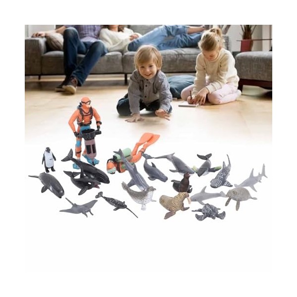 SALALIS Jouets danimaux Marins, Jouets danimaux Marins aux Couleurs Riches, 20 Pièces pour lécole des Adultes