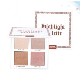 minkissy 1 PC 4 Palette De Maquillage DOmbrage Poudre Corps Miroitant Maquillage Visage Pommette Maquillage Miroitant Crémeu
