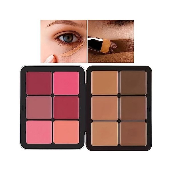 Palette de correcteur de couleur pour le visage, Palette de modelage camouflage facial, Crème de contour correctrice imperméa