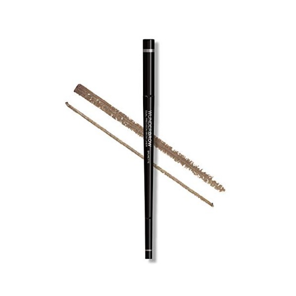 Wunder2 Dual Brow Liner Crayon à Sourcils à Pointe en Biseau/Pointe Ultra Fine, Haute Précision, Teinte Noir/Brun, 1 Unité