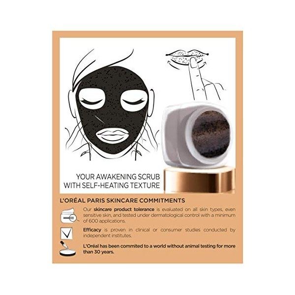 LOreal Paris Smooth Sugar Wake-Up Coffee Gommage visage et lèvres 50 ml Gommages à Lèvres