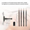 Microblading Kit Sourcils Maquillage Étanche 4 Crayons à Sourcils, 2pcs Marron, 1pc Gris, 1pc Noir, Aiguilles Microblading P1