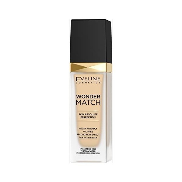 Fond de teint luxueux Eveline Cosmetics Wonder Match pour le visage, 30 ml, n° 05 Light 05 Porcelaine