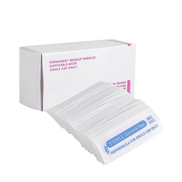 Aiguilles de Tatouage de Sourcil, Broche Daiguille de Machine de Tatouage Jetable, 100 Pièces Daiguille de Tatouage Ronde,