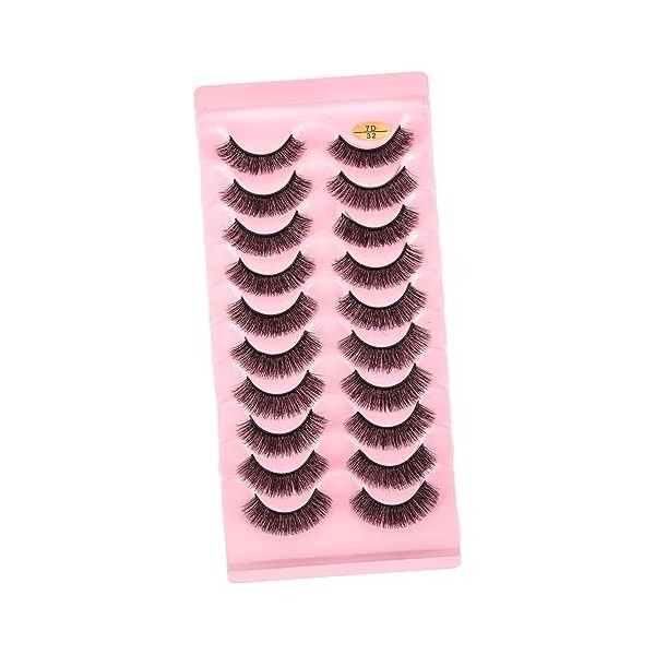 Housoutil 10 Paires De Faux Cils 7D Fibre Bouclée Russe