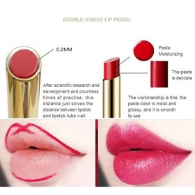 6pcs Twin Engine Rotation Automatique Crayon À Lèvres, Coupe Antiadhésive Pas Facile À Changer De Couleur Double Imperméable 