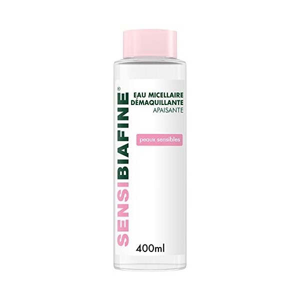 Sensibiafine Eau Micellaire Démaquillante Apaisante, Pour Peaux Sensibles, Flacon de 400 ml