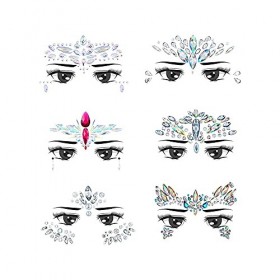 strass visage,6 morceaux strass visage festival,Fête d,utilisation strass visage pour maquillage,strass visage halloween,stra