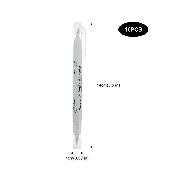 OSALADI 10Pcs Peau Marqueur Stylo Microblading Blanc Marqueur Stylo De Tatouage Chirurgicale Pen Marqueur pour Hommes Femmes 