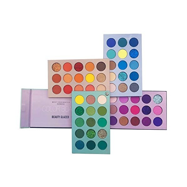 Bullpiano Palette de fards à paupières - 60 couleurs High Pigmented Color Board Long Lasting Mattes And Shimmers Blendable Ey