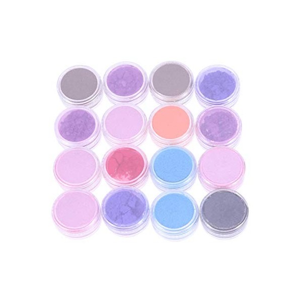 Supvox 16 pcs Mica Poudre Minérale Maquillage Pigments Fard À Paupières Maquillage Nail Art Corps Cheveux Savon Faisant Lotio