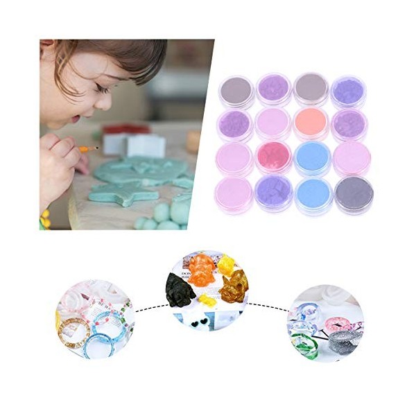 Supvox 16 pcs Mica Poudre Minérale Maquillage Pigments Fard À Paupières Maquillage Nail Art Corps Cheveux Savon Faisant Lotio