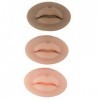 3pcs Tattoo Practice Lips, Silicone Microblading Practice Skin 3D Fake Skin Tattoo Skin Cosmetic Makeup Lips Training