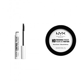 NYX Professional Makeup Gel à Sourcils Control Freak, Mascara avec Gel Fixant Transparent, 10 ml & Poudre de Finition Compact