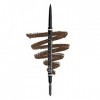 NYX Professional Makeup Crayon à Sourcils Micro Brow, Crayon Ultra-Fin Double-Embout, Teinte : Brunette & Gel à Sourcils Cont