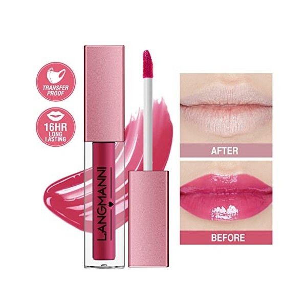 12pcs Ensemble de gloss à lèvres, Coffret de maquillage pour les femmes et les filles : rouge à lèvres liquide hydratant, bri