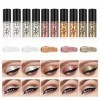 10PCS Glitter Eyeliner Liquide, Fard à Paupière Paillette Liquid Matalic Fard à Paupières Glitter Brillant imperméable Longue