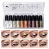 10PCS Glitter Eyeliner Liquide, Fard à Paupière Paillette Liquid Matalic Fard à Paupières Glitter Brillant imperméable Longue