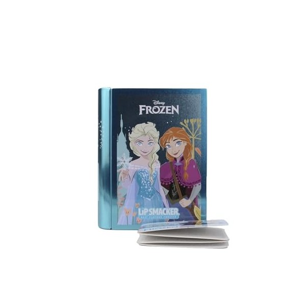 Lip Smacker Frozen Beauty Book Tin, Livre de Beauté Inspiré de Frozen, avec Rouge et Baume à Lèvres, Crèmes Scintillantes et 