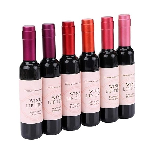 6 Couleurs Matte Rouge à Lèvres Longue Durée et Imperméable dans Bouteille de Vin Rouge Lip Gloss Liquide Lipstick Maquillage