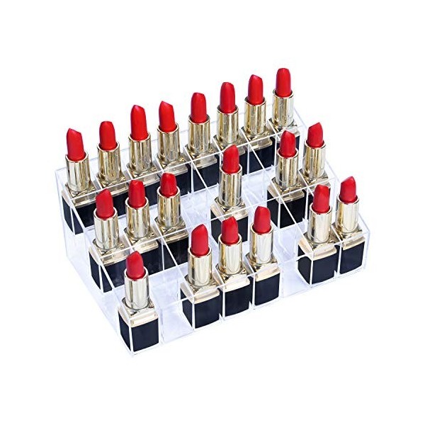 Mobengo - Support pour rouges à lèvres / organisateur de maquillage en acrylique transparent, 40 slot