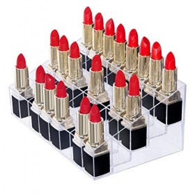 Mobengo - Support pour rouges à lèvres / organisateur de maquillage en acrylique transparent, 40 slot