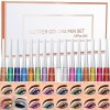 Eyeliner Pailletée, MKNZOME 16 Couleurs Eyeliner Waterproof Eye Liner Colorer Imperméable Longue Durée Maquillage Femme pour 